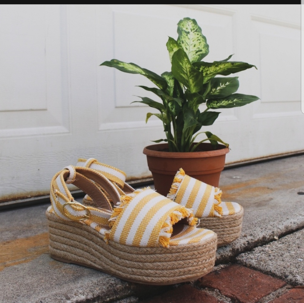 🚨ON SALE//The Poppy// Yellow espadrille Platform - Picture 5 of 7
